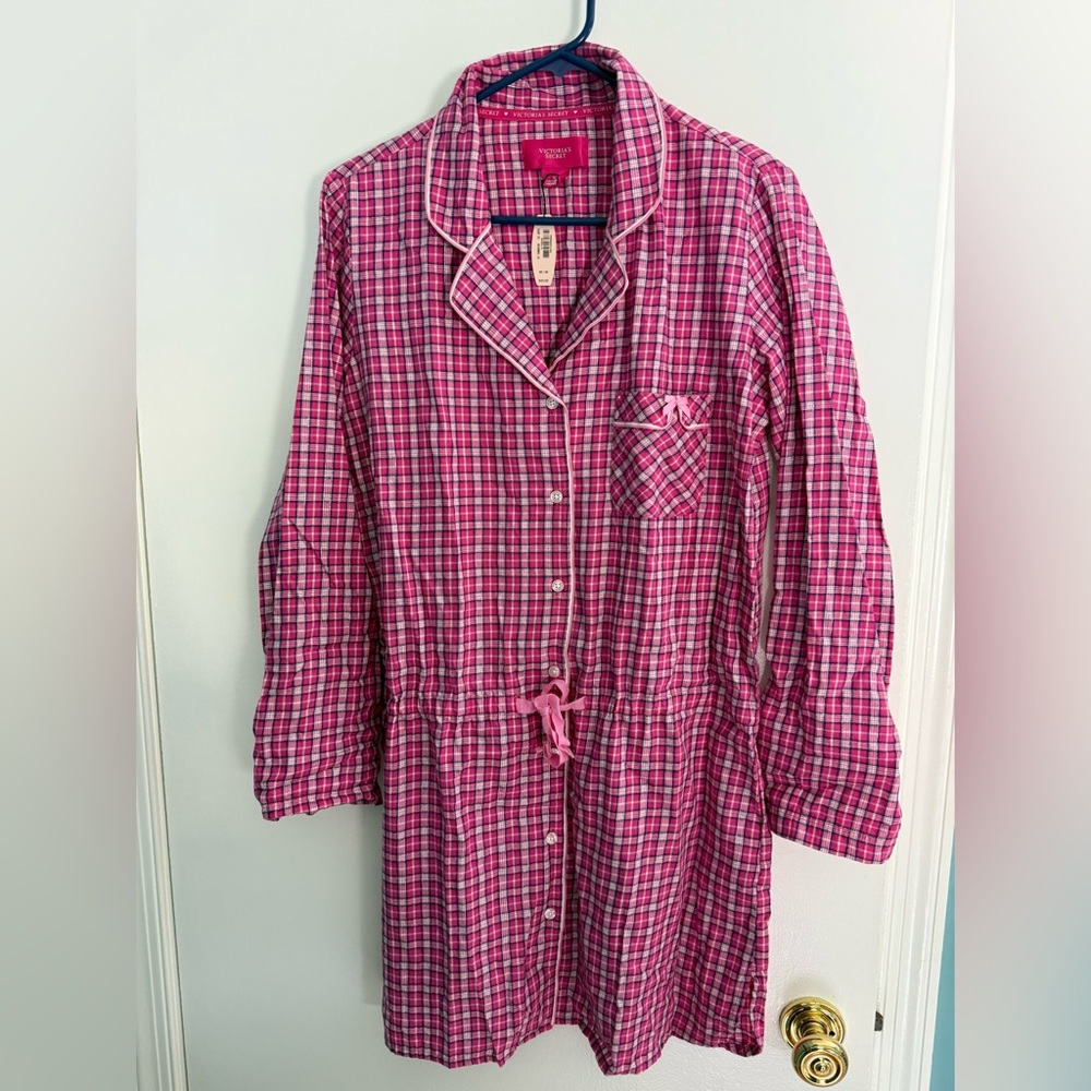 Victoria's Secret Pink and White Plaid Shirt